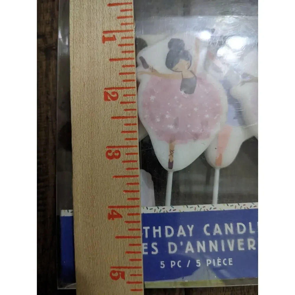 Ballet Theme Birthday Dressed Ballerina Tutu 5 Pieces Candles New